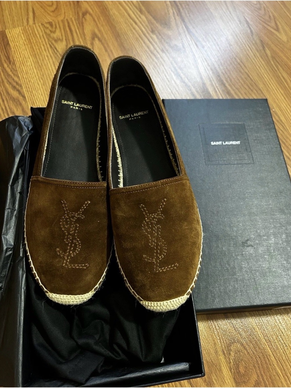 Saint Laurent Brown Suede Slip-On Espadrilles EU39, great condition